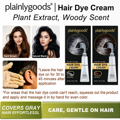 Plainlygoods Hair Dye Comb – 100% Gray Coverage, Black
