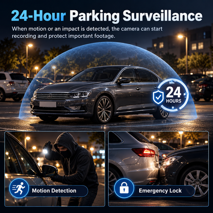 🎥 1080P HD Car Dash Camera | 🚘Infrared Night Vision, G-Sensor, Loop Recording & Adjustable Lenses