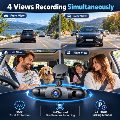 🎥 1080P HD Car Dash Camera | 🚘Infrared Night Vision, G-Sensor, Loop Recording & Adjustable Lenses