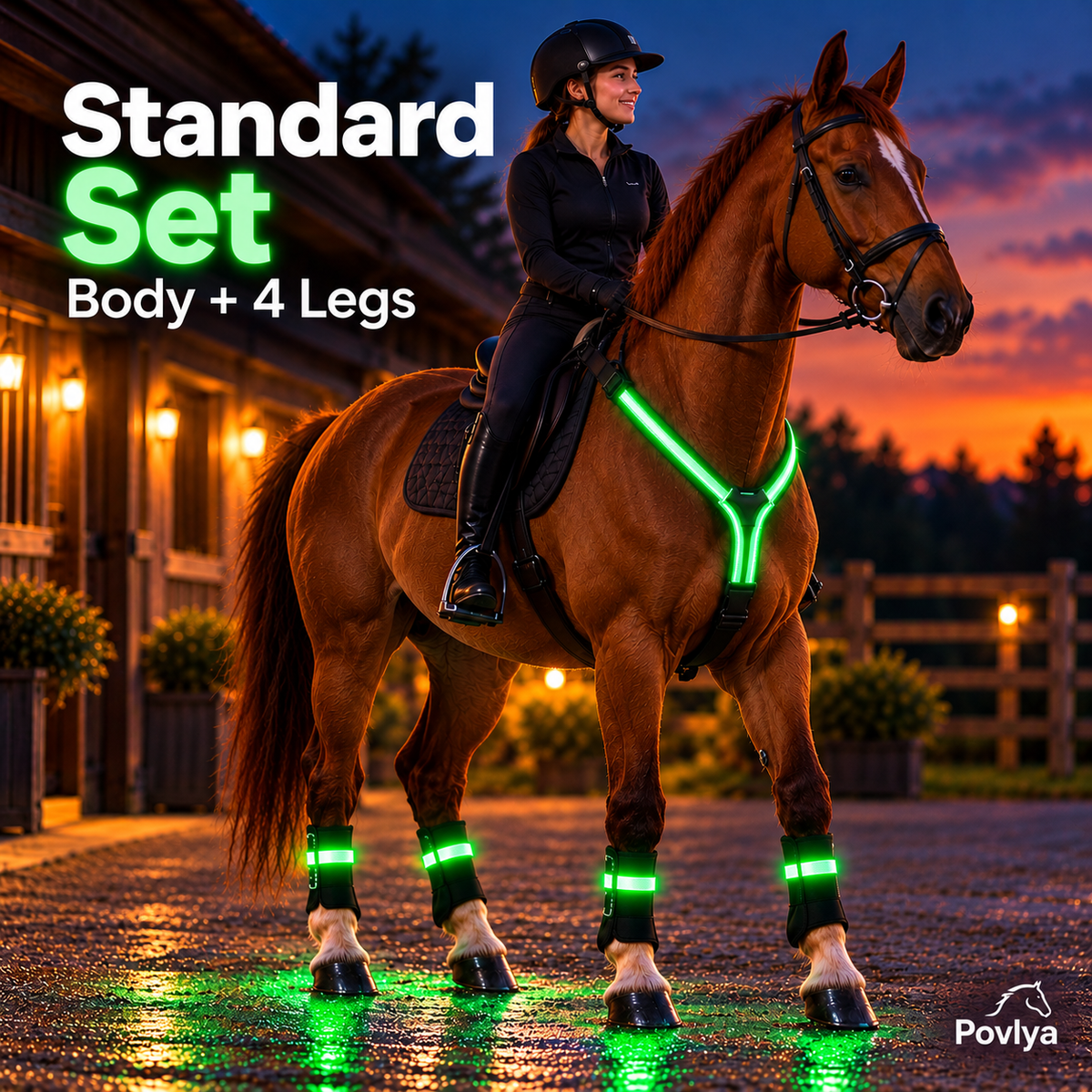 LED Horse Safety Light Set ✨ Stay Visible on Every Night Ride🐎