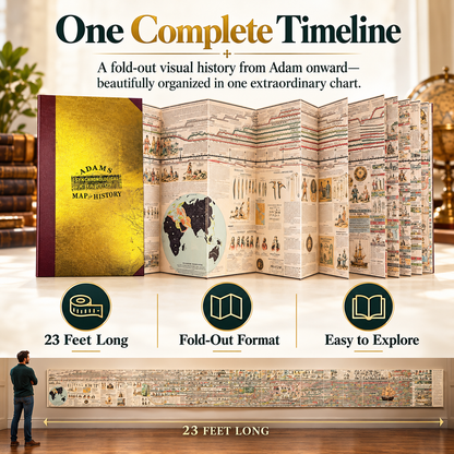 📜 Adams Time Chart 3.0 – 23-Ft Fold-Out Bible & World History Timeline | Premium Gold-Foil Edition