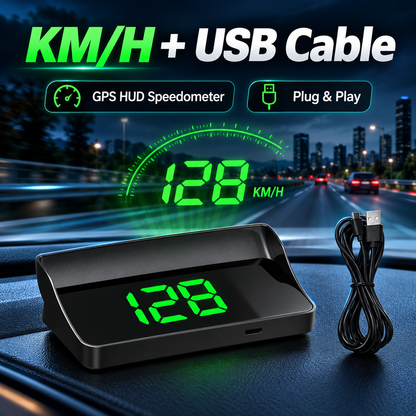 ⚡ Smart GPS Speedometer for Cars – Real-Time MPH/KM/H Display, Auto Brightness & USB Power
