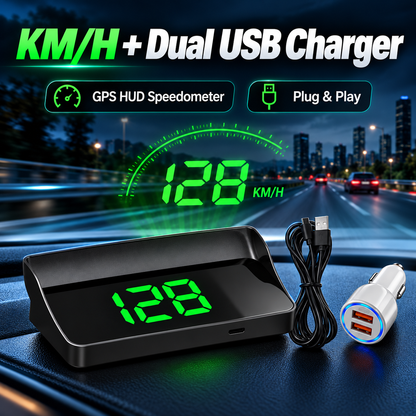 ⚡ Smart GPS Speedometer for Cars – Real-Time MPH/KM/H Display, Auto Brightness & USB Power