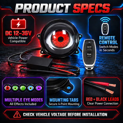 👀Animated LED Eye Light for Motorcycles & Cars — 👁️Blink, Look & React