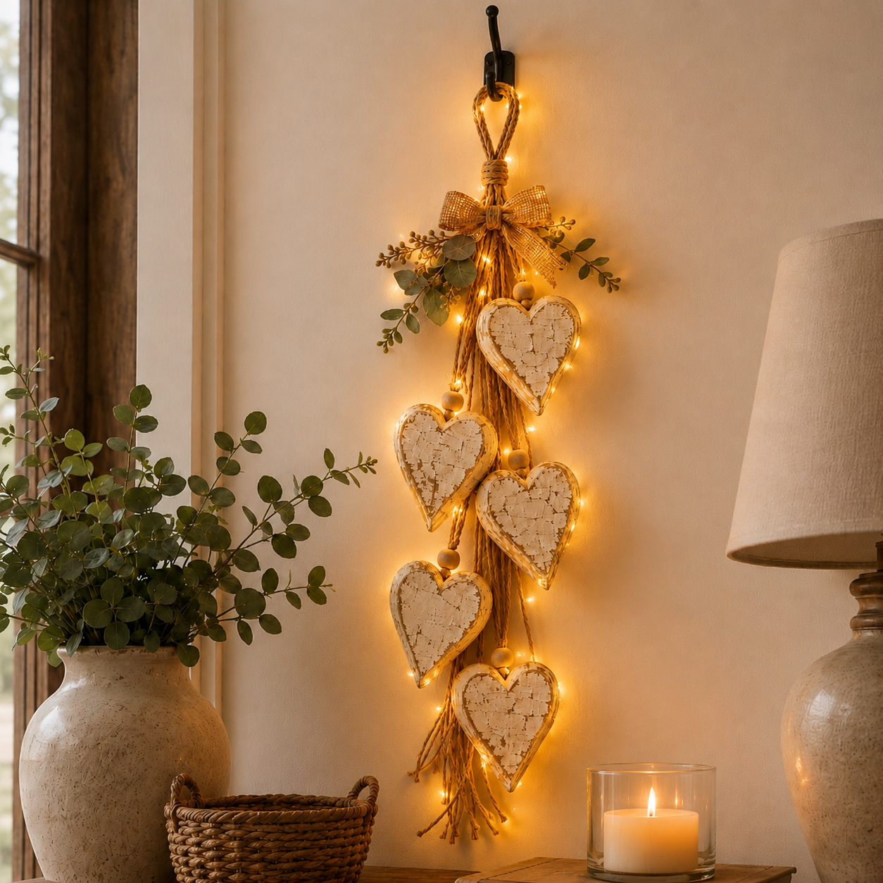 🤎 Hanging Heart Wall Decor-Bring Rustic Warmth Into Your Home