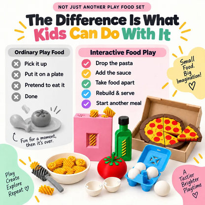 🥣3D Pretend Food Play Set – Interactive Pasta Kitchen Toys