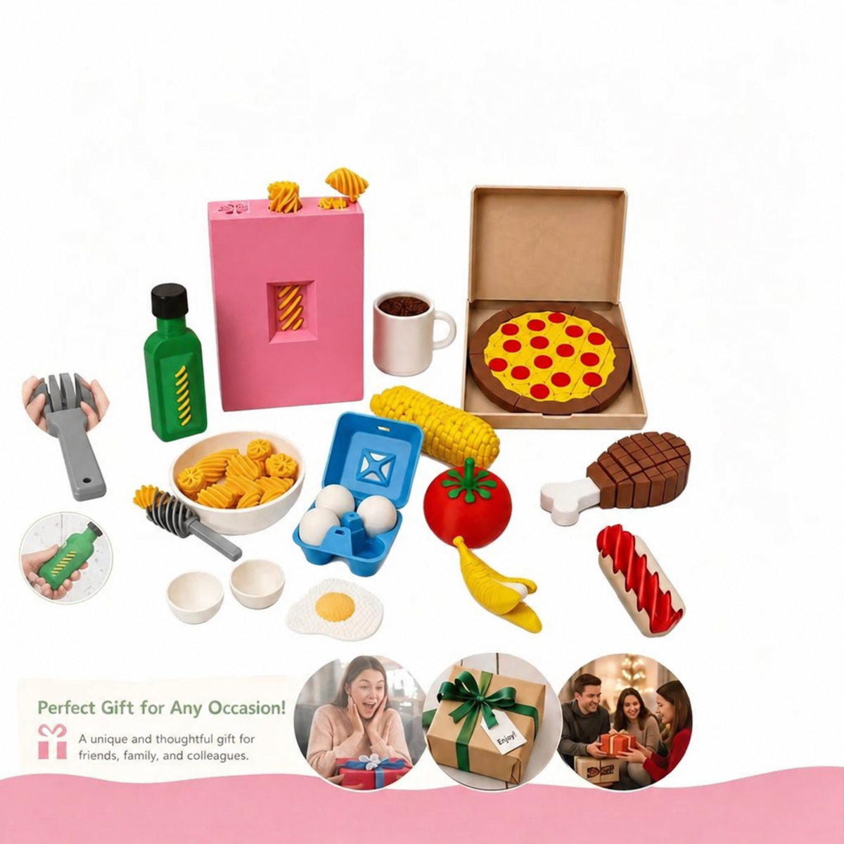 🥣3D Pretend Food Play Set – Interactive Pasta Kitchen Toys