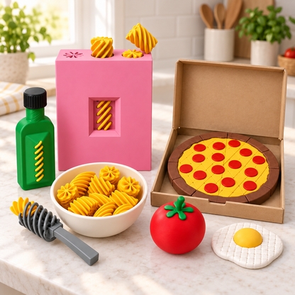 🥣3D Pretend Food Play Set – Interactive Pasta Kitchen Toys