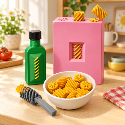 🥣3D Pretend Food Play Set – Interactive Pasta Kitchen Toys