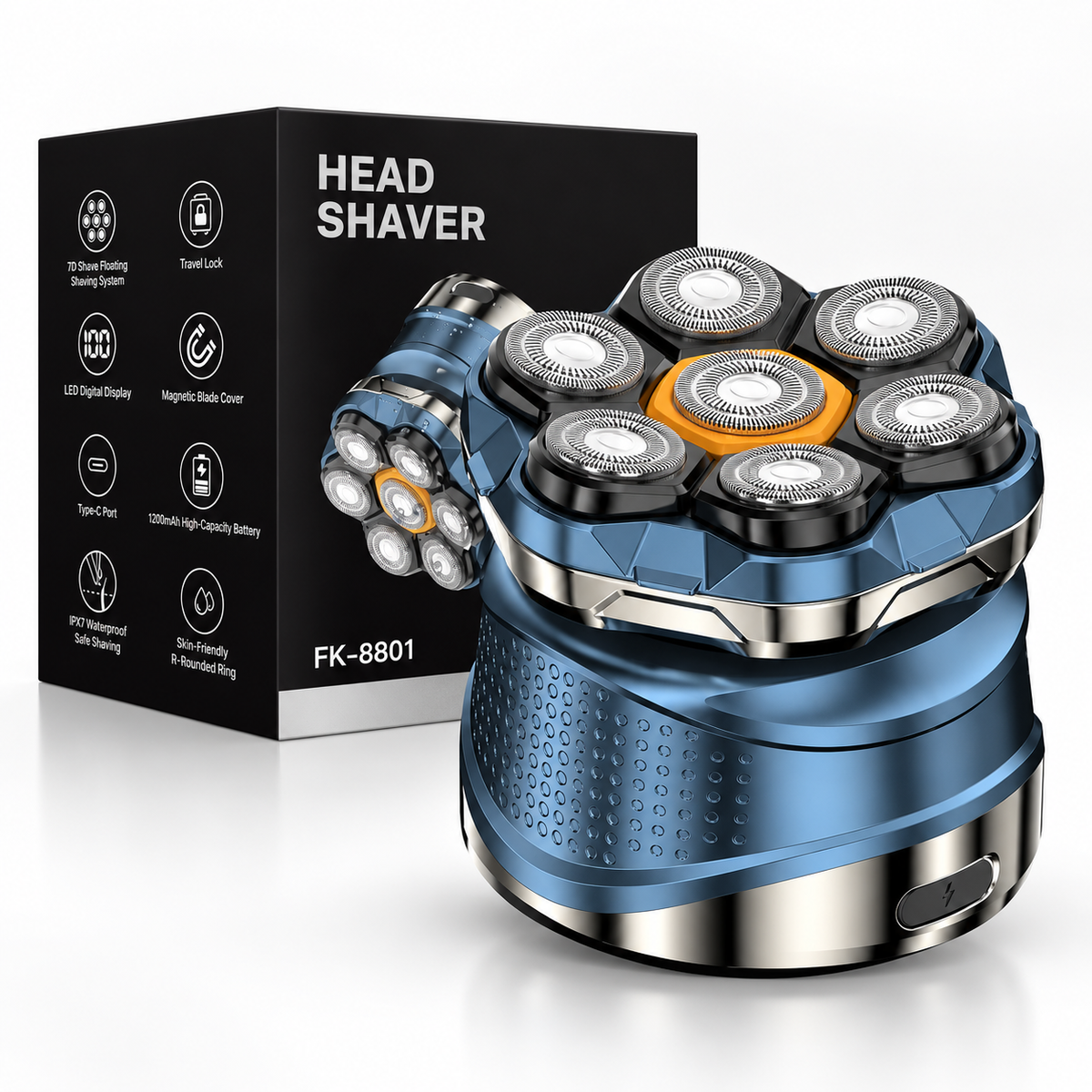 🪒 7D Rotary Head Shaver Kit — Waterproof & Easy to Use