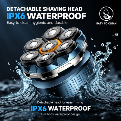 7D Waterproof Head Shaver Kit for Bald Men