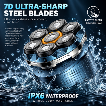 7D Waterproof Head Shaver Kit for Bald Men