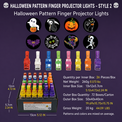 Halloween Projector Finger Lights | Fun Glowing Party Favors for Kids