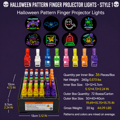 Halloween Projector Finger Lights | Fun Glowing Party Favors for Kids