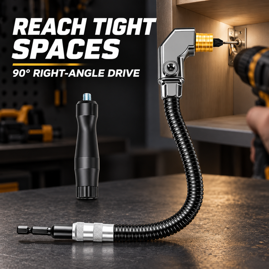 90° Right Angle Drill Attachment — Reach Tight Corners Without Removing Everything Apart