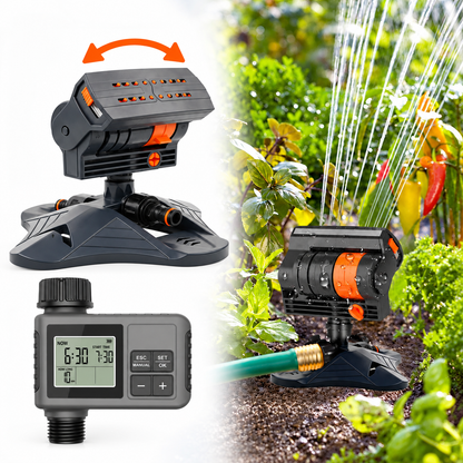 16-Nozzle Oscillating Sprinkler with 4 Adjustable Spray Modes