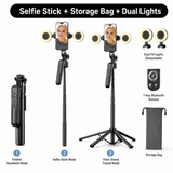Selfie Stick + Storage Bag+ Dual Lights