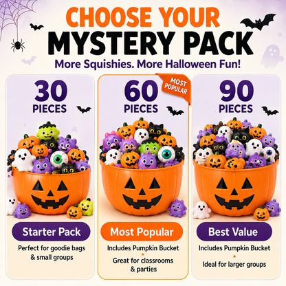 Halloween Mystery Mochi Squishy Pack – Cute Spooky Surprise Toys