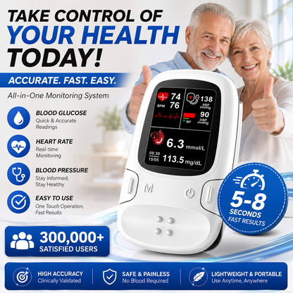💙Portable Digital Wellness Device – 🩺Compact Design, One-Touch Operation & Easy-to-Read Display