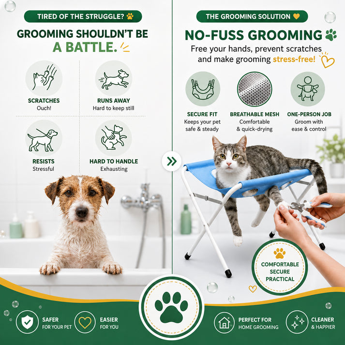 Cat Grooming Hammock, Pet Paw Bathing Wash Hammock Stand Bath For Dogs, Cats