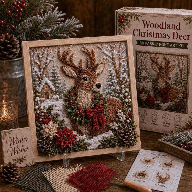 🔥HOT SALE 50% OFF🔥3D Christmas Fabric Poke Art Kit – DIY Holiday Decor