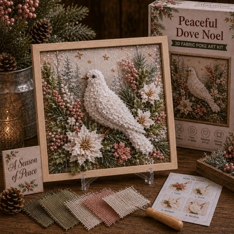 🔥HOT SALE 50% OFF🔥3D Christmas Fabric Poke Art Kit – DIY Holiday Decor