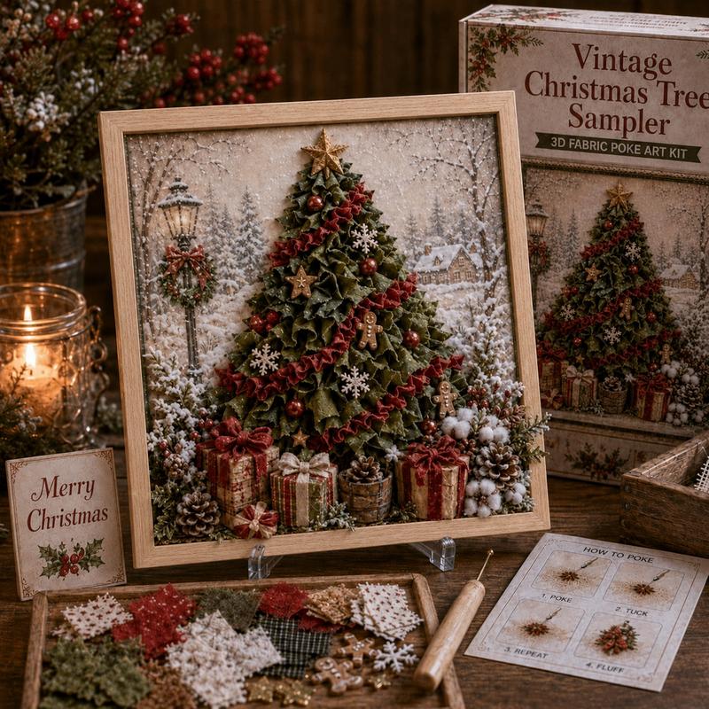 🔥HOT SALE 50% OFF🔥3D Christmas Fabric Poke Art Kit – DIY Holiday Decor