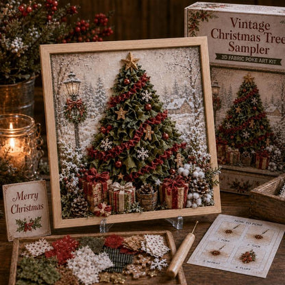 🔥HOT SALE 50% OFF🔥3D Christmas Fabric Poke Art Kit – DIY Holiday Decor