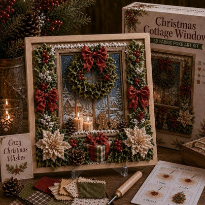 🔥HOT SALE 50% OFF🔥3D Christmas Fabric Poke Art Kit – DIY Holiday Decor