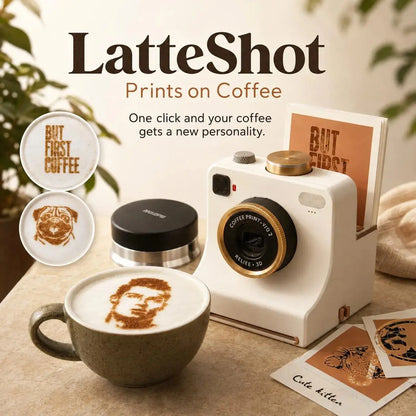 ☕ Retro Coffee Art Camera – Create Fun Coffee Designs with a Simple Press