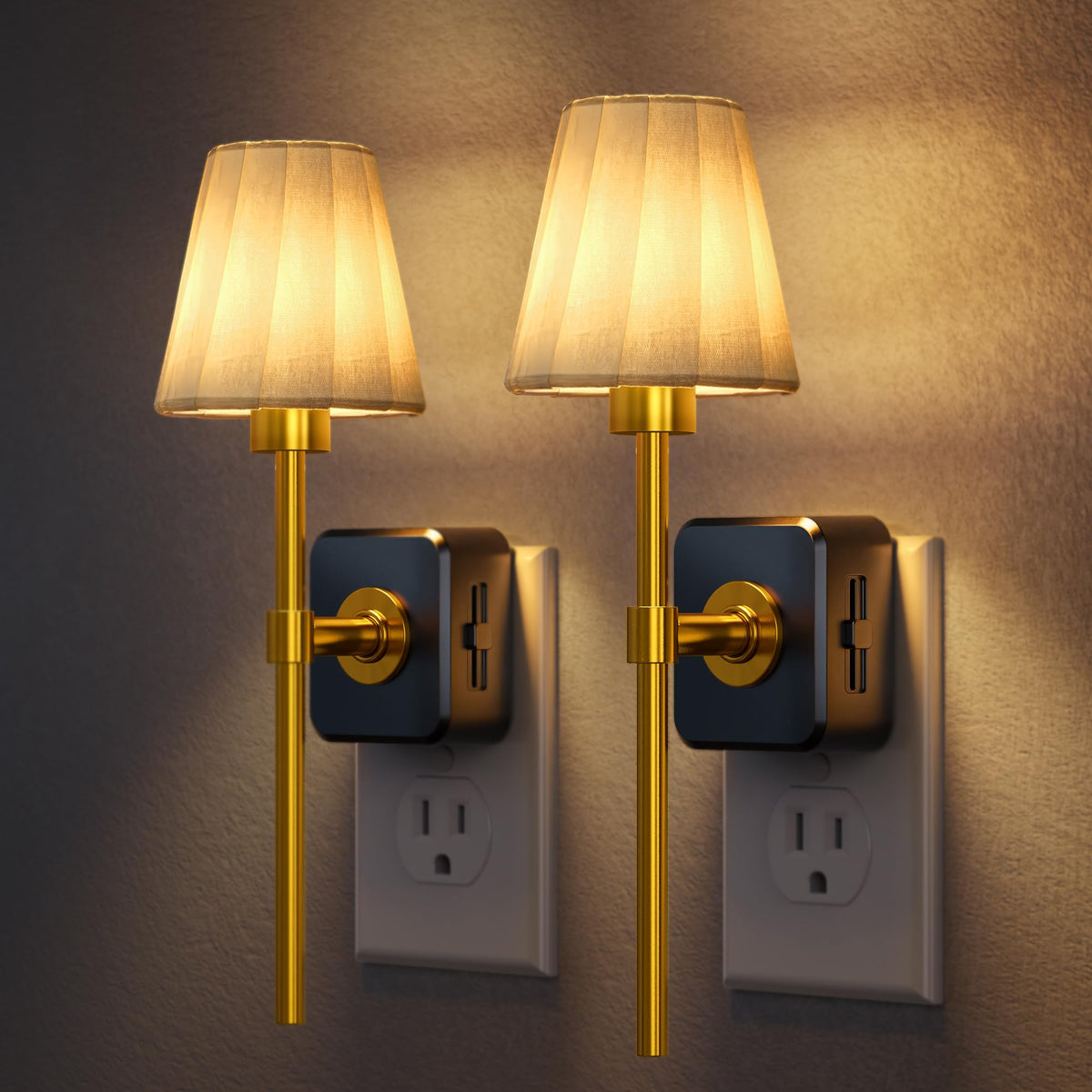 ✨ Decorative Dusk-to-Dawn Plug-In Night Light — 3000K Warm Glow & 0–100% Dimmable