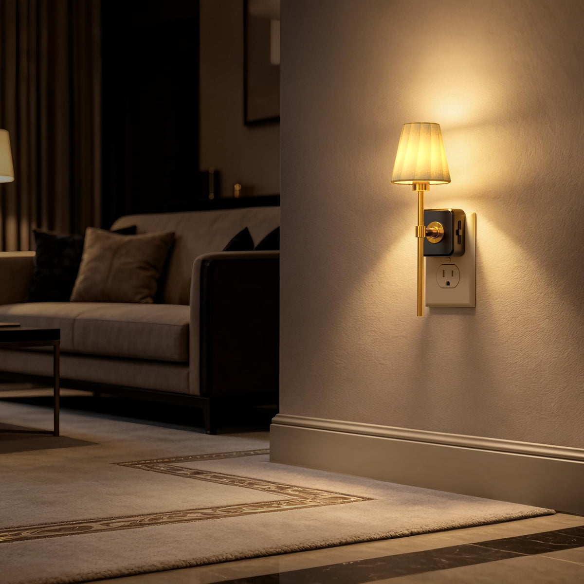 ✨ Decorative Dusk-to-Dawn Plug-In Night Light — 3000K Warm Glow & 0–100% Dimmable