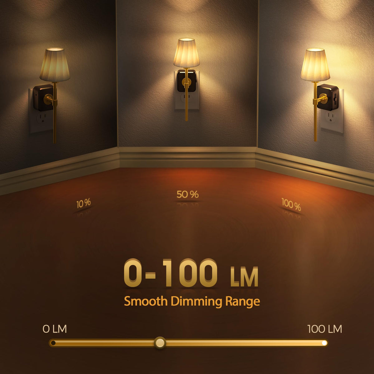 ✨ Decorative Dusk-to-Dawn Plug-In Night Light — 3000K Warm Glow & 0–100% Dimmable