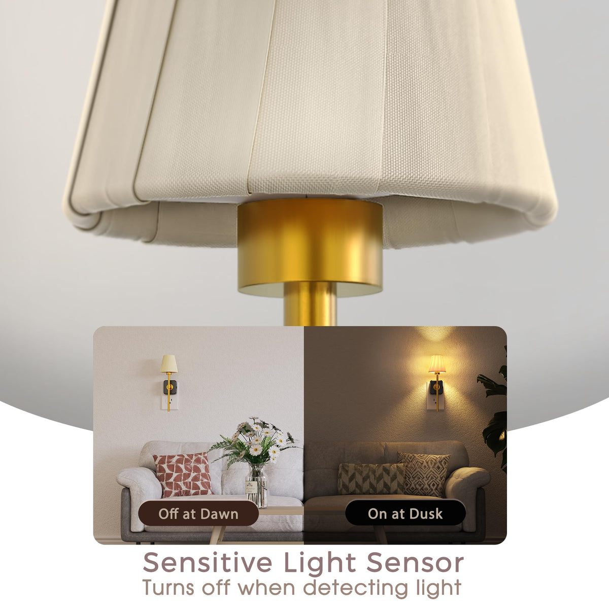 ✨ Decorative Dusk-to-Dawn Plug-In Night Light — 3000K Warm Glow & 0–100% Dimmable