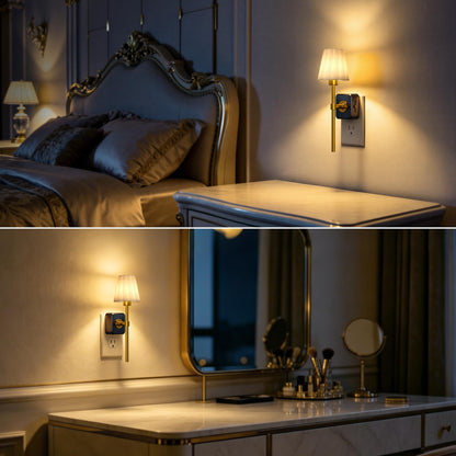 ✨ Decorative Dusk-to-Dawn Plug-In Night Light — 3000K Warm Glow & 0–100% Dimmable