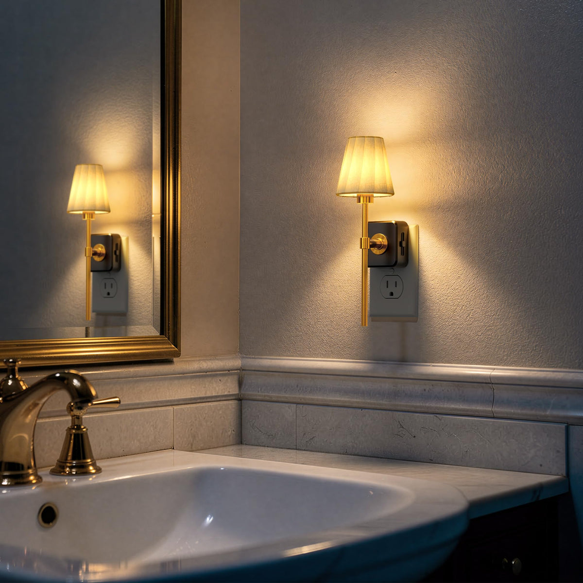 ✨ Decorative Dusk-to-Dawn Plug-In Night Light — 3000K Warm Glow & 0–100% Dimmable