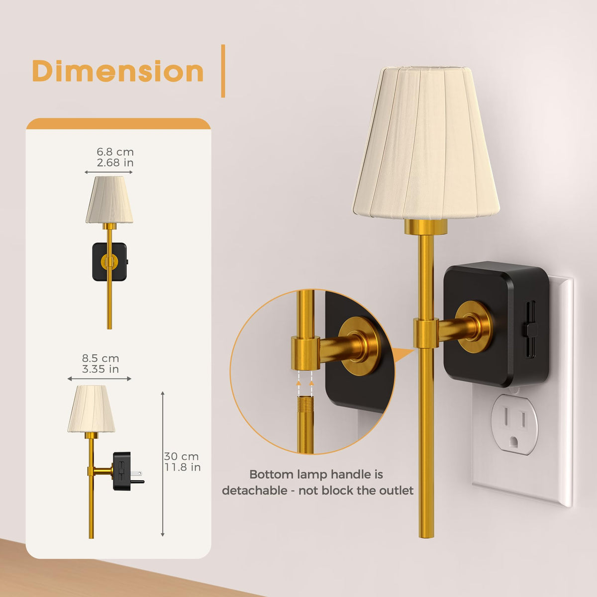 ✨ Decorative Dusk-to-Dawn Plug-In Night Light — 3000K Warm Glow & 0–100% Dimmable