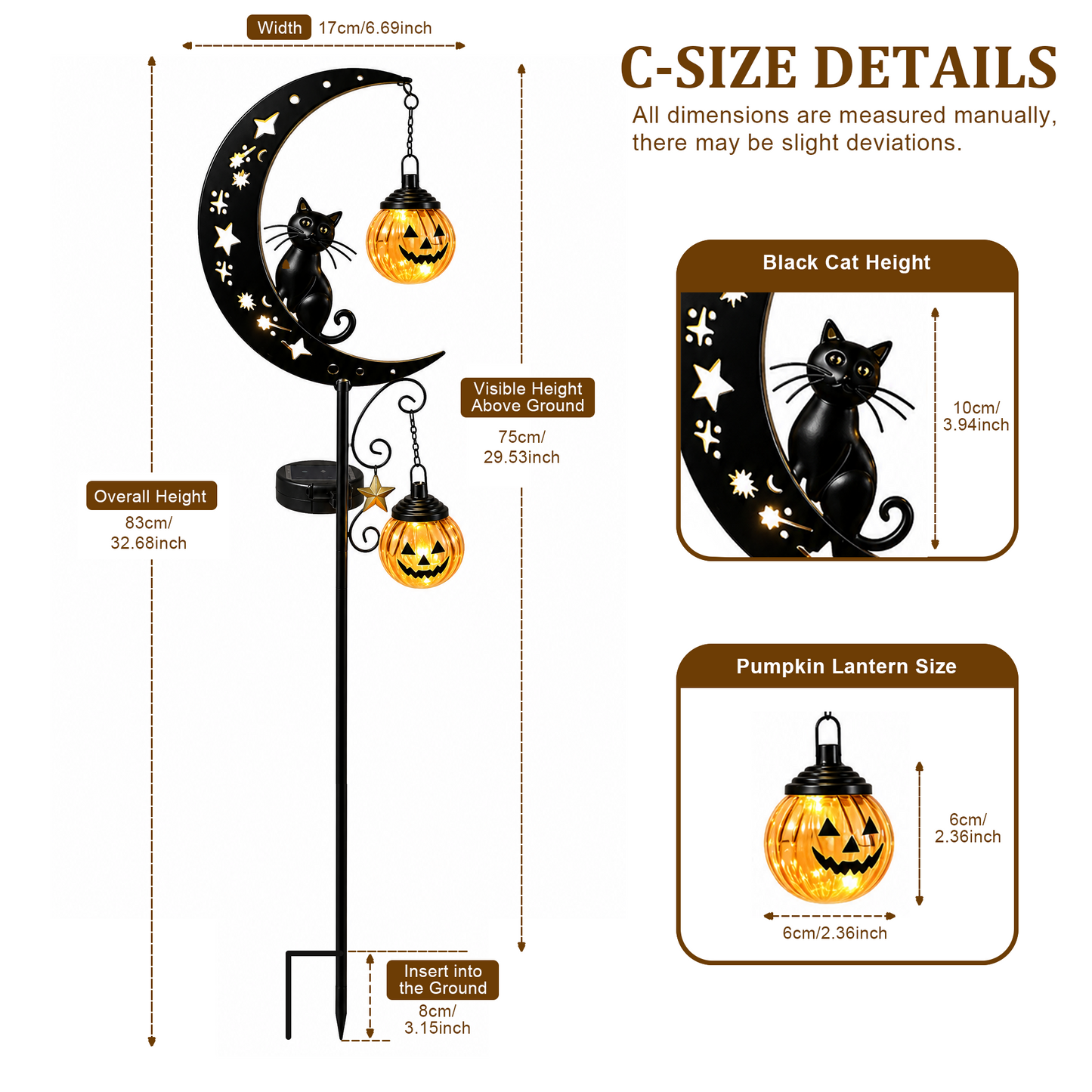 🔥Last Day 70% OFF - Halloween Garden Stake Light with Black Cat & Pumpkin