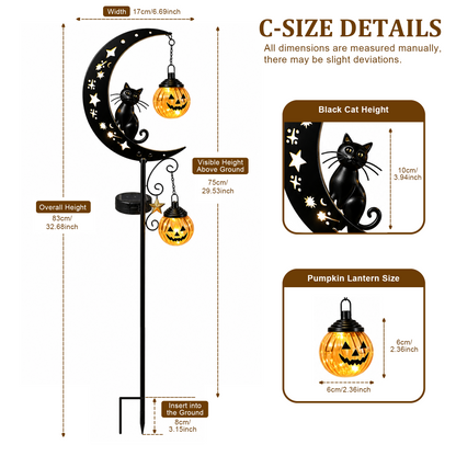 🔥Last Day 70% OFF - Halloween Garden Stake Light with Black Cat & Pumpkin