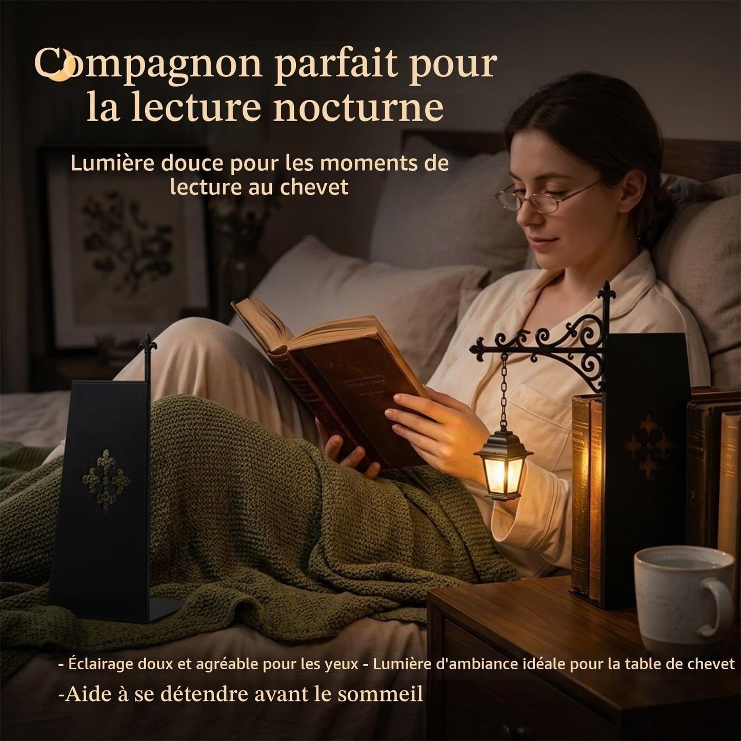 📚Clip‑On Bookshelf Hanging Night Light✨