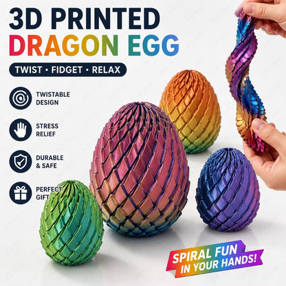 3D Printed Twisted Dragon Egg – Sensory Fidget & Stress Relief Toy