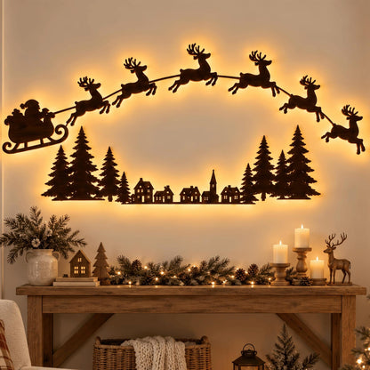 🎄 Glowing Christmas Wall Decor — 7 Holiday Styles + Remote Control
