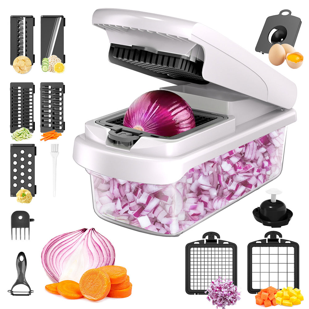 15 In 1 Multifunctional Food Cutter Vegetable Chopper 8 Different Blades With Container Slicers Dicer For Kitchen Cooking