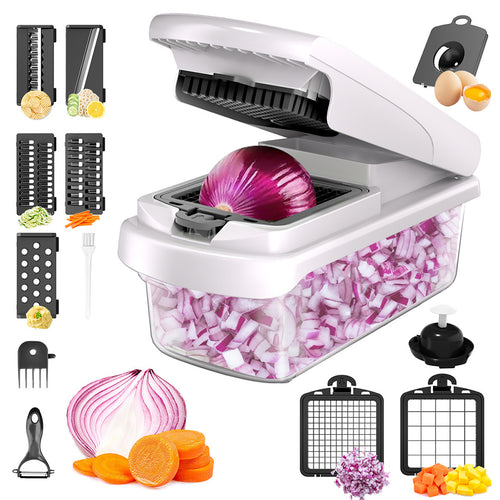 15 In 1 Multifunctional Food Cutter Vegetable Chopper 8 Different Blades With Container Slicers Dicer For Kitchen Cooking