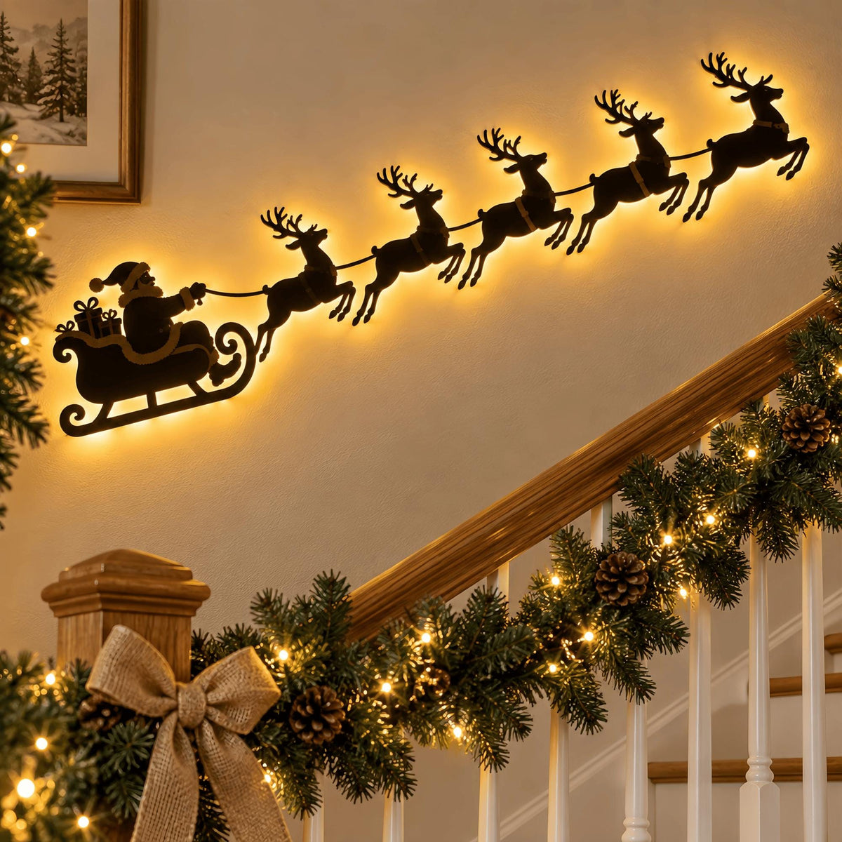 🎄 Glowing Christmas Wall Decor — 7 Holiday Styles + Remote Control