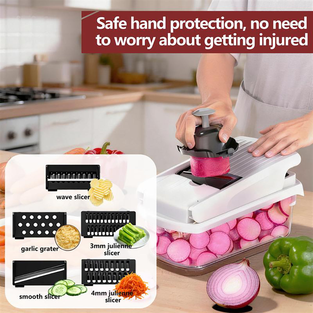 15 In 1 Multifunctional Food Cutter Vegetable Chopper 8 Different Blades With Container Slicers Dicer For Kitchen Cooking
