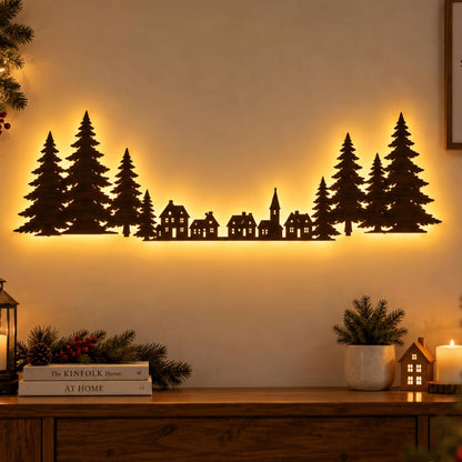 🎄 Glowing Christmas Wall Decor — 7 Holiday Styles + Remote Control