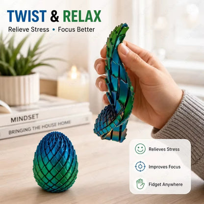 3D Printed Twisted Dragon Egg – Sensory Fidget & Stress Relief Toy