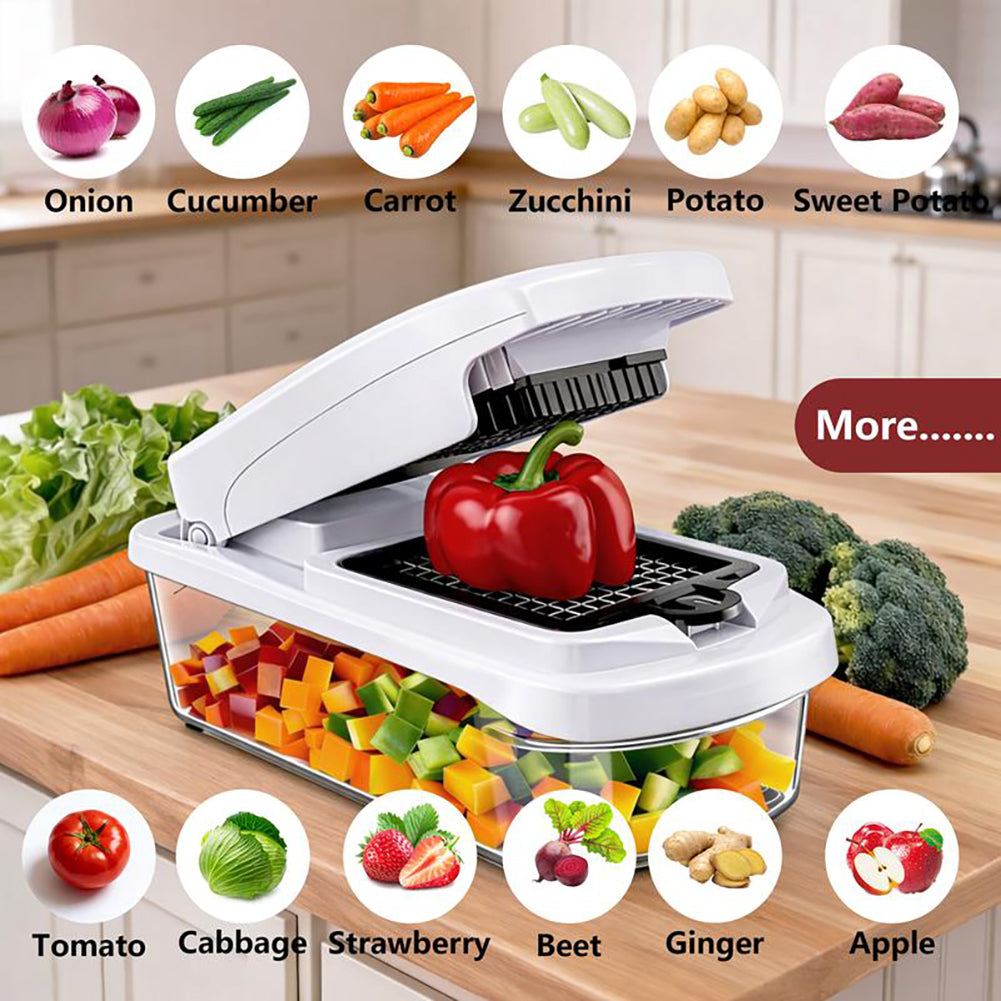15 In 1 Multifunctional Food Cutter Vegetable Chopper 8 Different Blades With Container Slicers Dicer For Kitchen Cooking