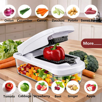 15 In 1 Multifunctional Food Cutter Vegetable Chopper 8 Different Blades With Container Slicers Dicer For Kitchen Cooking